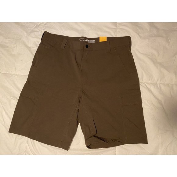 Carhartt Mens 38x11 Cargo Shorts Pockets Force Tappen Brown Relaxed Fit Ripstop - Picture 1 of 6